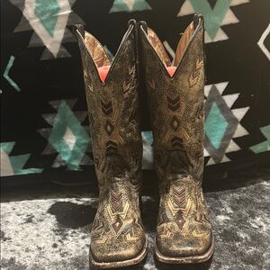 Circle G Women's Western Boots - Brown and Gold